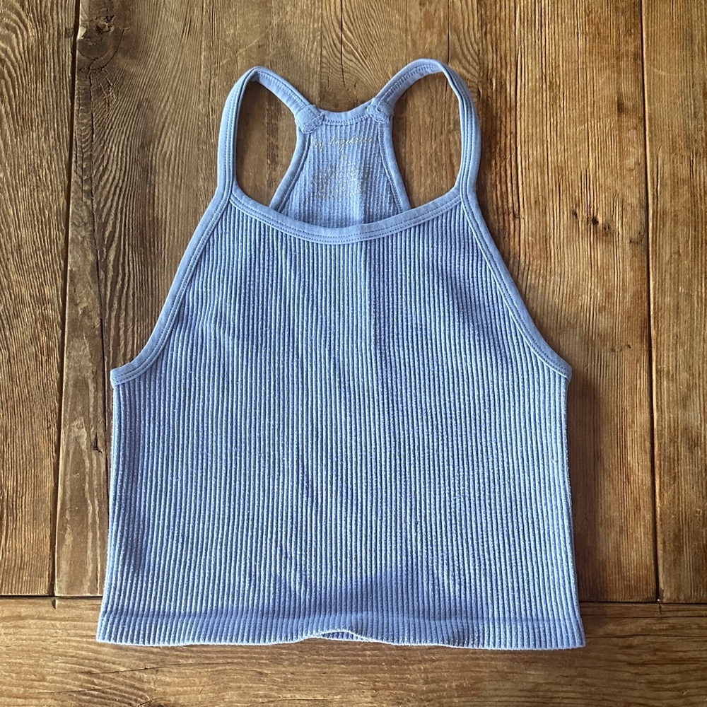 By Together Sky Blue Ribbed Tank